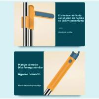 Juego De Escoba Y Escobilla Para El Hogar Con Cabeza De Limpieza Individual Y Plegable Incluye Papel De Aluminio Para Recoger Basura - details 2