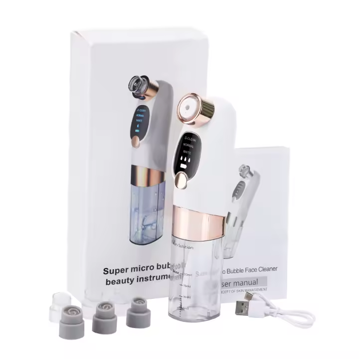 Limpiador Facial Eléctrico Negro Quítame Puntos Negros Y Acné Con Succión Vacío Ciclo De Burbujas Pequeño Herramienta De Cuidado De La Piel Para Nariz Y Pores - 1