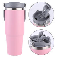 Taza De Viaje Aislada De Acero Inoxidable De 30oz Con Mango Y Capucha Para Bebidas Frías Y Calientes 901ml-1L Portátil Para Coche - details 19