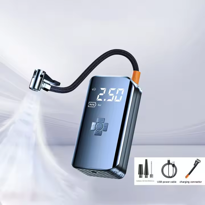 PORCHEDDU Bomba de Aire inteligente portátil 150PSI para Coche Compresor Automático Inflador de neumáticos para Moto ETA Bicicleta Material ABS componentes electrónicos - 1