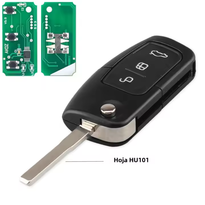 Llave De Coche KEYYOU 433MHZ 4D60 Chip Compatible Con Ford Fusion Focus Mondeo Fiesta Galaxy ABS Plegable Para Automóvil - 1