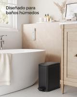 Cubo de Basura de 10 litros para Baño con Pedal - Compacto para Espacios Pequeños, Cierre Suave, Acero Inoxidable, Disponible en Blanco, Negro y Plata - details 9