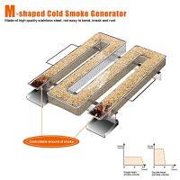 Generador De Humo Frío De Acero Inoxidable Con 1 Cepillo De Limpieza Y 2 Ganchos Para Barbacoa Al Aire Libre Y Picnic - details 1