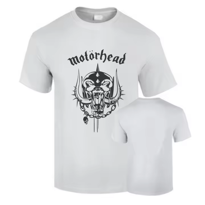 Camiseta Premium Motorhead Musica Rock 190grs blanca o negra 100% algodon Unisex - 1