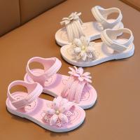 Sandalias De Tobillo Abierto Para Niñas Con Decoración De Flor En Color Sólido Transpirables Y Ligeras Para Uso Interior Exterior Playa - details 1