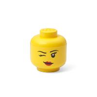 Room Copenhaguen LEGO Caja almacenaje mini en forma de cabeza de minifigura de niña guiñando un ojo. - details 0
