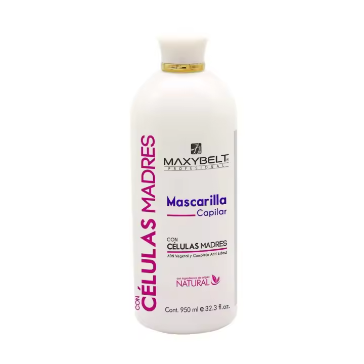 Maxybelt Mascarilla con Células Madre 950ml - Reparador intensivo para cabellos frágiles, maltratados y químicamente tratados - Ingredientes de origen natural. Libre de sales y sulfatos. - 1