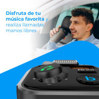 Transmisor FM Bluetooth 5.0 para Coches - 3 Puertos Carga: x 2 USB QC3.0 + x1 PD 3.0 Tipo C 20W, Función Manos Libres, Cancelación de Ruido, Carga Rápida, Botón B: Bajos Profundos Hi-Fi (Altavoz) - details 1
