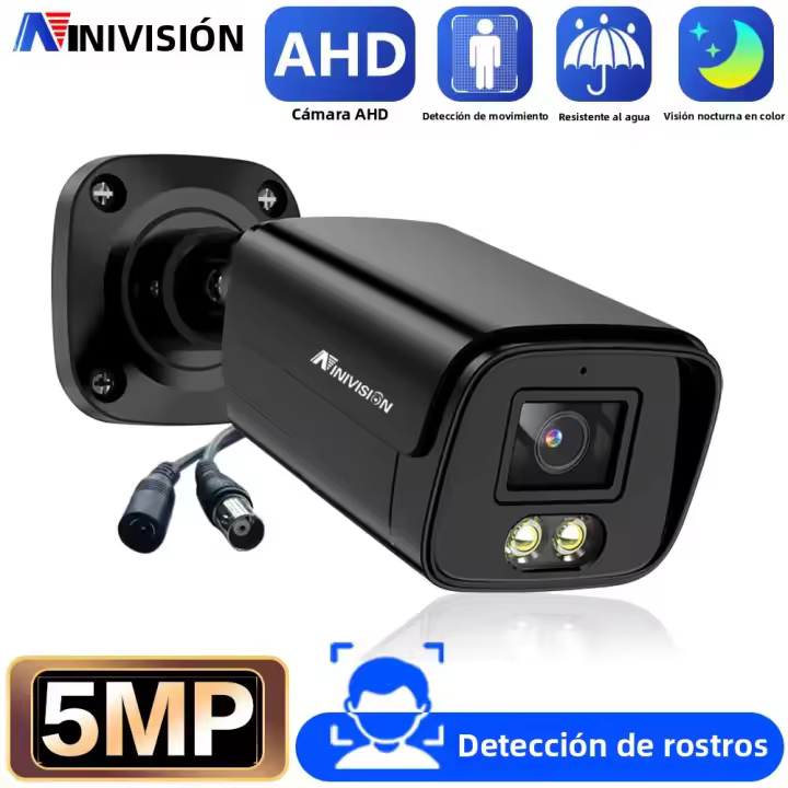 Cámara De Seguridad Analógica 8MP Con Visión Nocturna En Color Cámara De Vigilancia AHD IP66 Impermeable Para Exterior Street BNC - 1