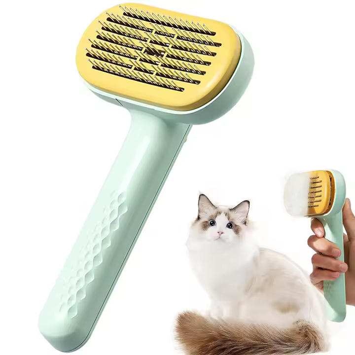 Cepillo de Gato Verde para Mascotas de Pelo Largo y Corto - 1