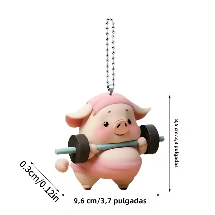 Colgante Decorativo De Cerdo Acrílico 2D Interesante Para Llaveros Y Amigos Regalo Divertido Y Moderno De Animal - 1