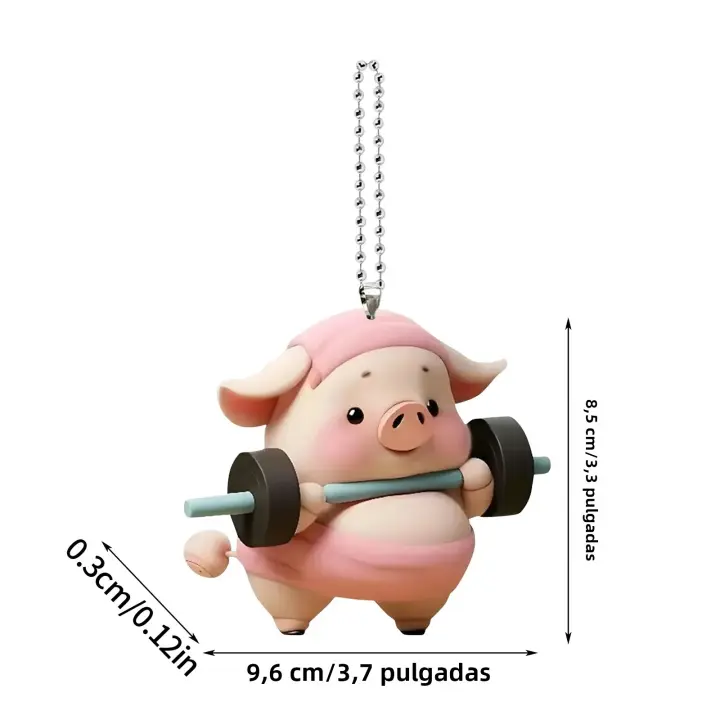 Colgante Decorativo De Cerdo Acrílico 2D Interesante Para Llaveros Y Amigos Regalo Divertido Y Moderno De Animal - 1