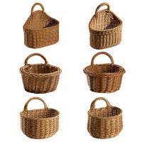 Cesta De Almacenamiento De Rattan Con Manija Diseño Minimalista Para Cocina Y Sala De Estar Organizador Ecológico De Frutas Y Alimentos - details 1
