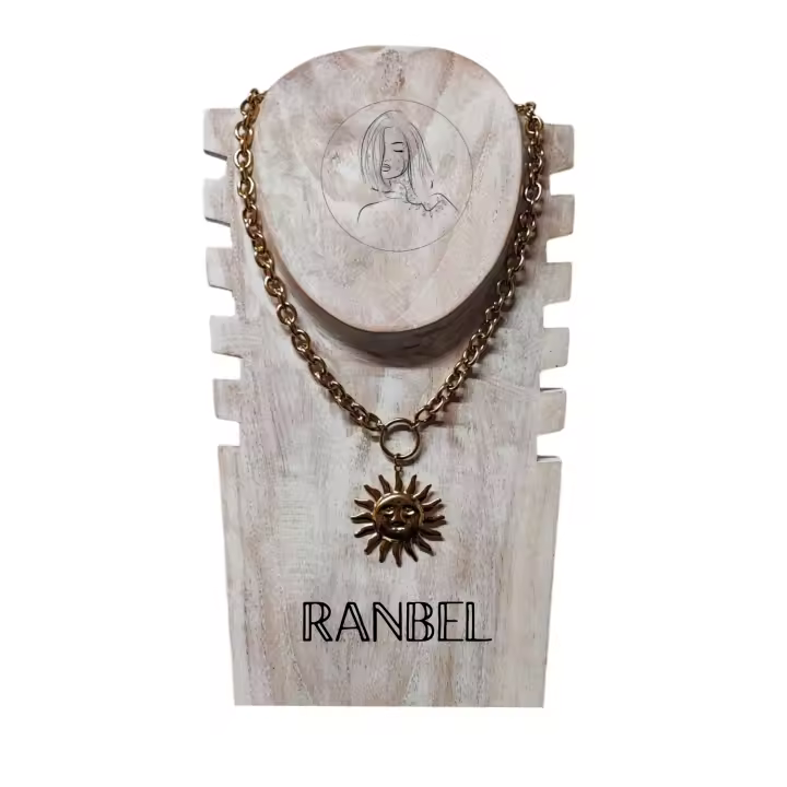 COLLAR MUJER ACERO DORADO SOL Joyería bohemia y étnica - 1