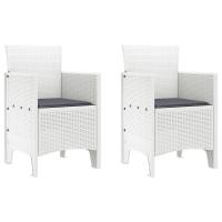 Silla de Jardín vidaXL Set de 2 Blanco, Antracita Polipropileno, Poliéster - details 1