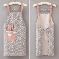 Delantal De Lona Floral Pequeño Y Fresco Para Mujer Verano Transpirable Con Correa Y Bolsillos Para Cocina Y Café - details 1