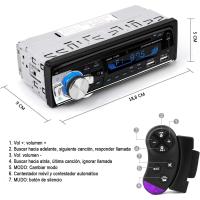 Autoradio Bluetooth, FM Radio para Coche Bluetooth 5.0 Llamadas Manos Libres Control Remoto Radio stéreo de Coche con Reproductor de MP3 USB, Soporte iOS y teléfono Android (NO CD) - details 0