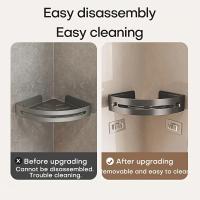 Organizador De Baño Estante De Almacenamiento Para Cocina Aluminio Sin Perforar Rack De Ducha Accesorios De Baño - details 5
