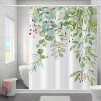 BIT Cortina de ducha de textura suave resistente al desgarro, impresión Digital 3D confiable, suministro de baño, cortina de partición, 1 Juego（180cm*180cmm） - details 5