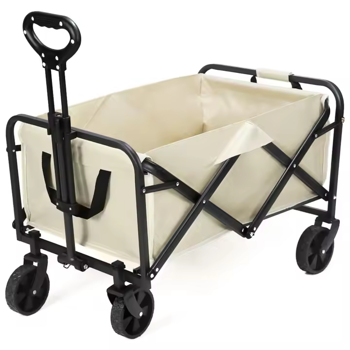 Carro Plegable con Ruedas Grandes und Manija Ajustable, Carro Transporte para Jardín, Playa, Camping, Capacidad de Carga 80 KG - 1