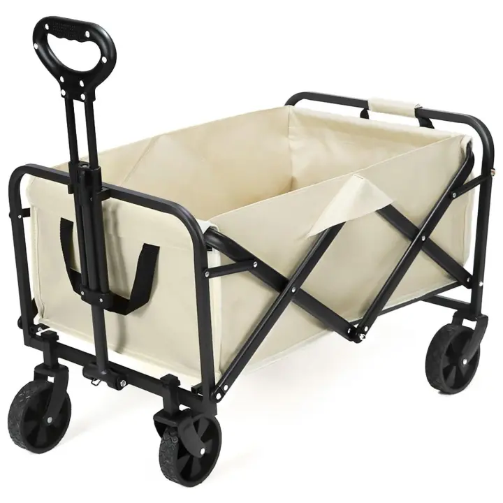 Carro Plegable con Ruedas Grandes und Manija Ajustable, Carro Transporte para Jardín, Playa, Camping, Capacidad de Carga 80 KG - 1