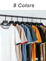 Camiseta De Verano Para Hombre Con Letras Y Bordados En Contraste 2 En 1 Algodón Camiseta Basic Sencilla Manga Corta Estilo Casual - details 8