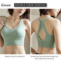 Sujetador Deportivo Sexy Para Mujer Racerback Yoga Fitness Gimnasio Antigolpes Sin Costuras Secado Rápido Top Deportivo Transpirable Y Cómodo - details 2