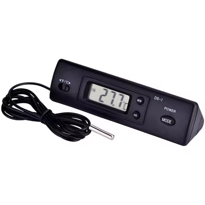Termómetro LCD Medidor de temperatura digital Medición de humedad Sensor de sonda con cable para refrigerador Acuario Aire acondicionado - 1