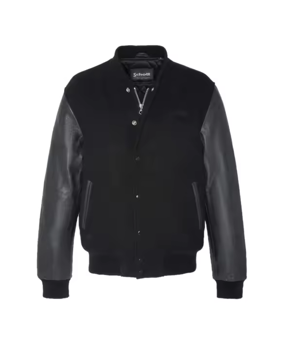 Schott NYC Varsity jacket Cowhide leather Black - 1