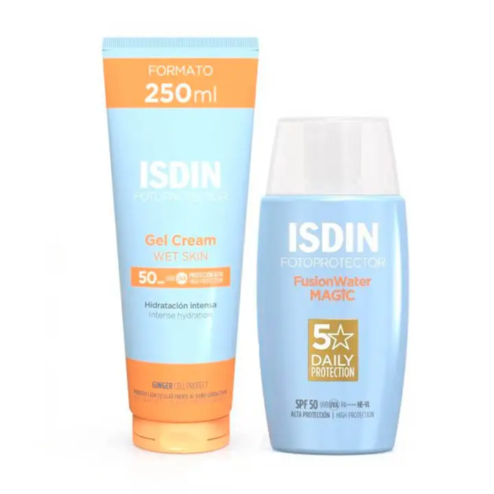 Rutina Isdin Fotoprotector Extrem Spf50+ Gel-Crema 200 ml + Isdin Fotoprotector Spf50+ Fusion Water Magic 50 ml - 1