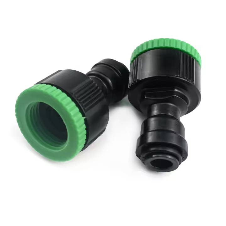 2 Pcs Adaptador De Conector Rápido Para Jardín 1/2'' 3/4" Tapa De Agua Con Entrada Para Sistemas De Neblinización 6MM O 8MM Material Plástico - 1