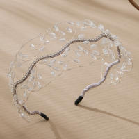 Diadema De Cristal Hecha a Mano Para Mujer Accesorio De Cabello Perla Tiaras De Boda Y Cumpleaños Joyería De Pelo Para Fiesta Involucración - details 2