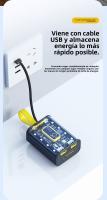 Power Bank Transparent Cyberpunk 10000mAh - Carga rápida con 2 Cables Integrados , 2 Puertos USB, Pantalla Digital y Luz LED Nocturna - Compatible con iPhone, Android, Samsung - details 8