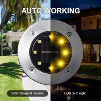 Luz Solar Jardin 8 LED 8 Pack de Tierra, Lampara Exterior IP65 Impermeable Blanco Cálido para Césped,Patio, Chimenea, Escalón - details 2