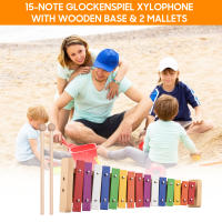 Glockenspiel De 15 Notas Con Base De Madera Y Barras De Aluminio Colorido Instrumento Musical Educativo Con 2 Martillos Regalo De Percusión - details 6