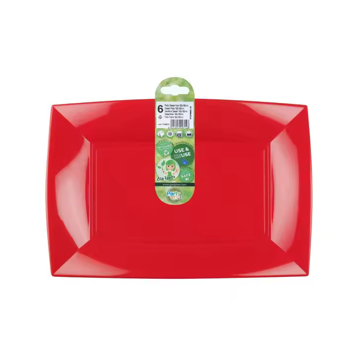 Placa rectangular de China 345x230m del rojo agradable de la placa de Plast del oro - 1