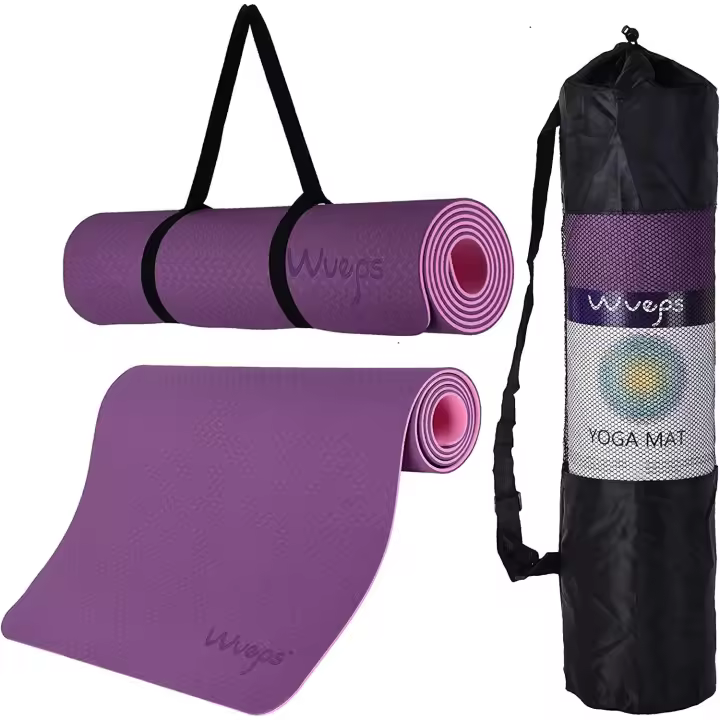 Wueps Esterilla de Yoga y Pilates - 183x61x0,6cm TPE Ecológico con Correa y Bolsa de Transporte Incluidas - 1