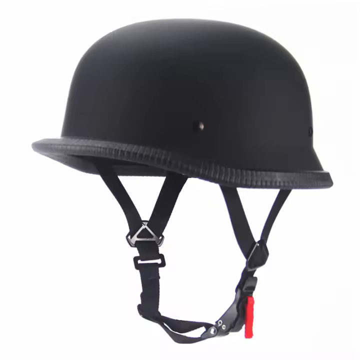 Casco De Motocicleta Vintage Para Cruiser M/L/XL/XXL Diseño Aleman Medio Con Certificación DOT Negro Brillante Unisex - 1