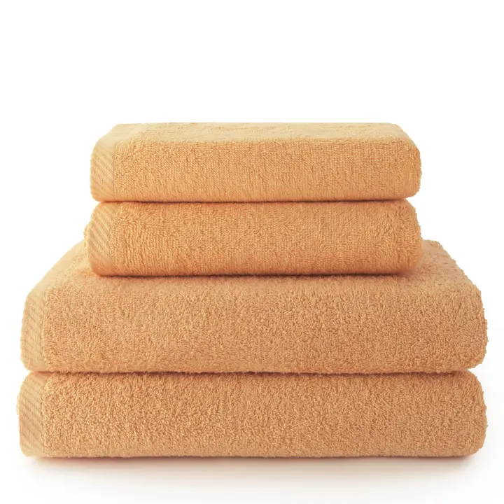 QUALITY TOWELS. Pack TOALLAS color PAPAYA. Fabricadas en algodón cardado de 420 grs/m2. Packs de diferentes tamaños. Muy suaves y absorbentes. - 1