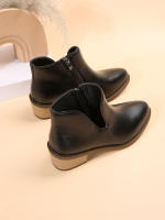 SP Botas Chelsea nuevo Botas de Mujer Botas Gruestas Tacón Bajo Botas de cuero botines retro Primavera y botas individuales Botas Cortas Mujer, - details 10