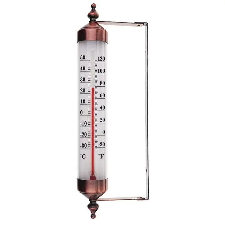Termómetro al Aire Libre con diseño de bronce del Efecto-termómetro elegant del Jardín convenient al Aire Libre para El Garaje de la pared exterior del winterbadero del indicador de la temperatura - 1