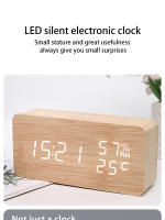 Reloj De Alarma Digital LED De Madera Reloj De Escritorio Silencioso Con Función De Activación Por Voz Pantalla Luminosa Para El Hogar - details 0