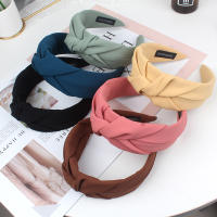 Nueva Moda Headband Para Mujer Color Sólido Ancha Con Nudo Lateral Turban Casual Accesorio De Cabello Para Adultos - details 2