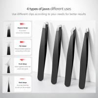 Juego De 4 Pinzas Para Cejas De Acero Inoxidable Eliminador De Vello Facial Y Puntos Negros Kit De Remoción De Splinters Sui - details 4