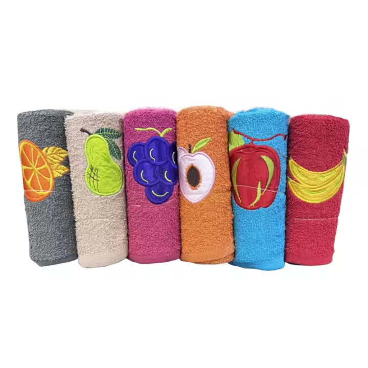 MAXHOME-Pack 6 Paños cocina 50x50cm,Multicolor con Dibujo Bordado de Frutas ,100% Algodón, suaves, absorbentes y resistentes,El pack puede contener algunos dibujos o colores que no aparecen en las imágenes - 1