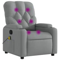 vidaXL Sillón de masaje reclinable de tela Gris claro, Gris oscuro, Negro Sillon Dormitorio Sillon Comodos Silla Relax Sillón Sofá - details 2