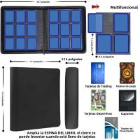 Libro De Inserción De Tarjetas 9 Bolsillos Para 252 Tarjetas Almacenamiento De Carpetas De Colección Álbum De Tarjetas Rígidas 3"x4" - details 2