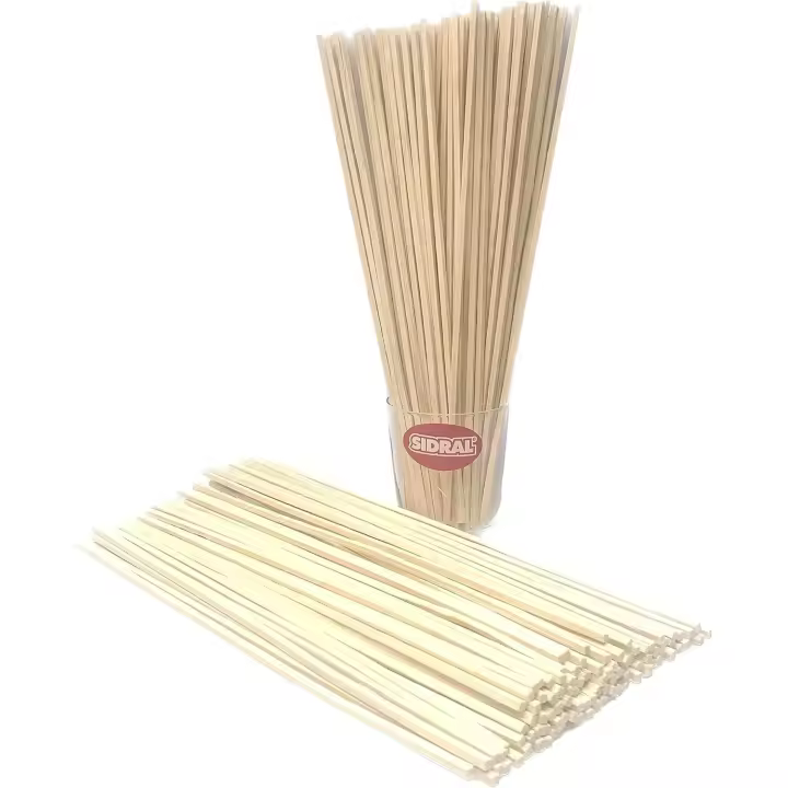 SIDRAL 100 PALOS de madera, cuadrados para hacer ALGODON DE AZUCAR - 28 CM. LARGO - 1