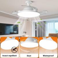 Ventilador de techo con aspas transparentes y control remoto, perfecto para salas de estar, dormitorios y dormitorios. - details 1