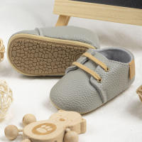 Zapatos De Cuero PU Retro Para Bebés Niños Y Niñas Estilo Británico Multicolor Antideslizantes Para Primera Caminata Suela De Goma Casual Para Niños Y Niñas - details 17